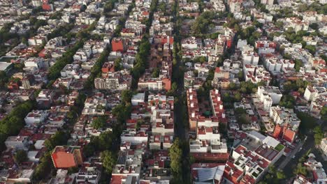 drone shot above suburban city capital of benito juarez in mexico city