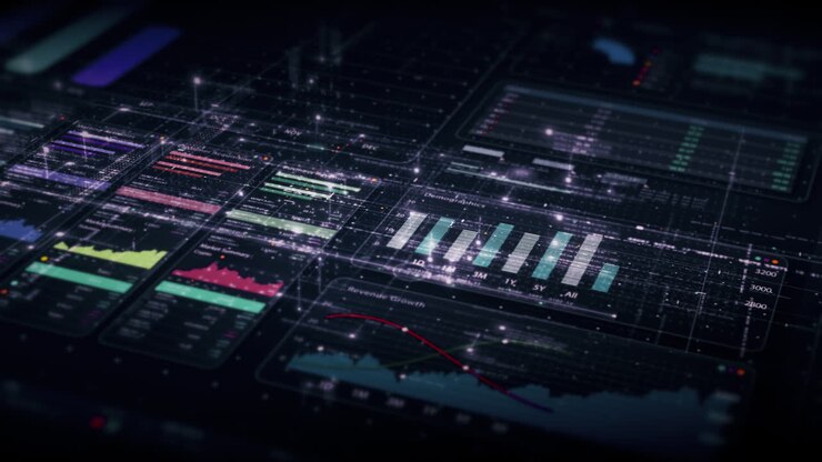 Dynamic data visuals for business info graphics, animated charts, and data-driven insights for a business meeting mock-up