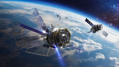 satellites orbiting earth
