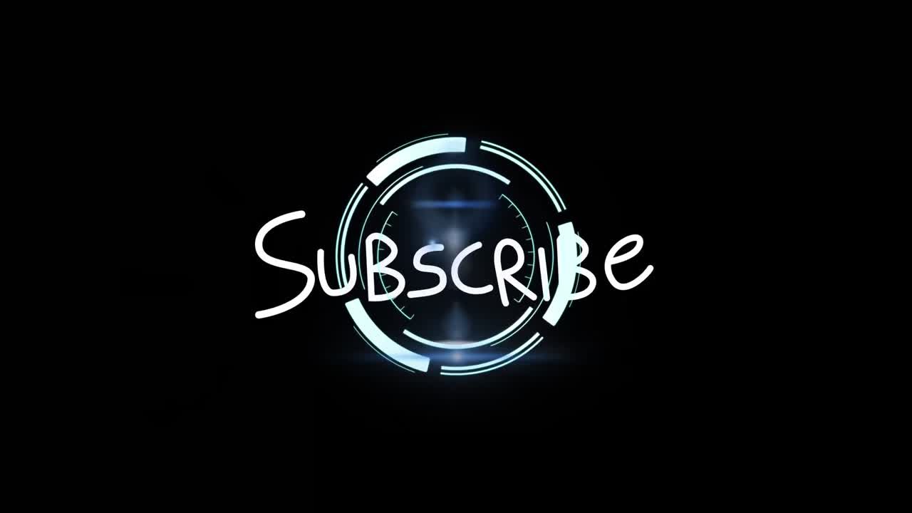 animación del texto de suscripción sobre escaneo de alcance en fondo negro.