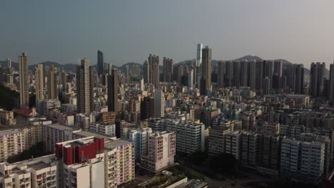 A-reveal-shot-from-behind-a-tree-of-the-Hong-Kong-Skyline-and-buildings