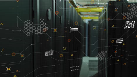 animation of digital data processing over computer servers