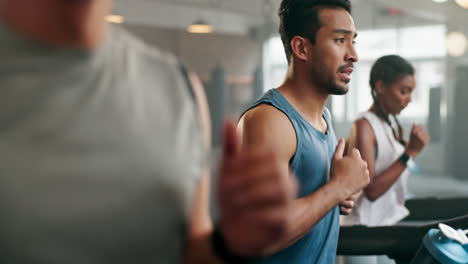 People,-exercise-time-and-running-on-a-treadmill