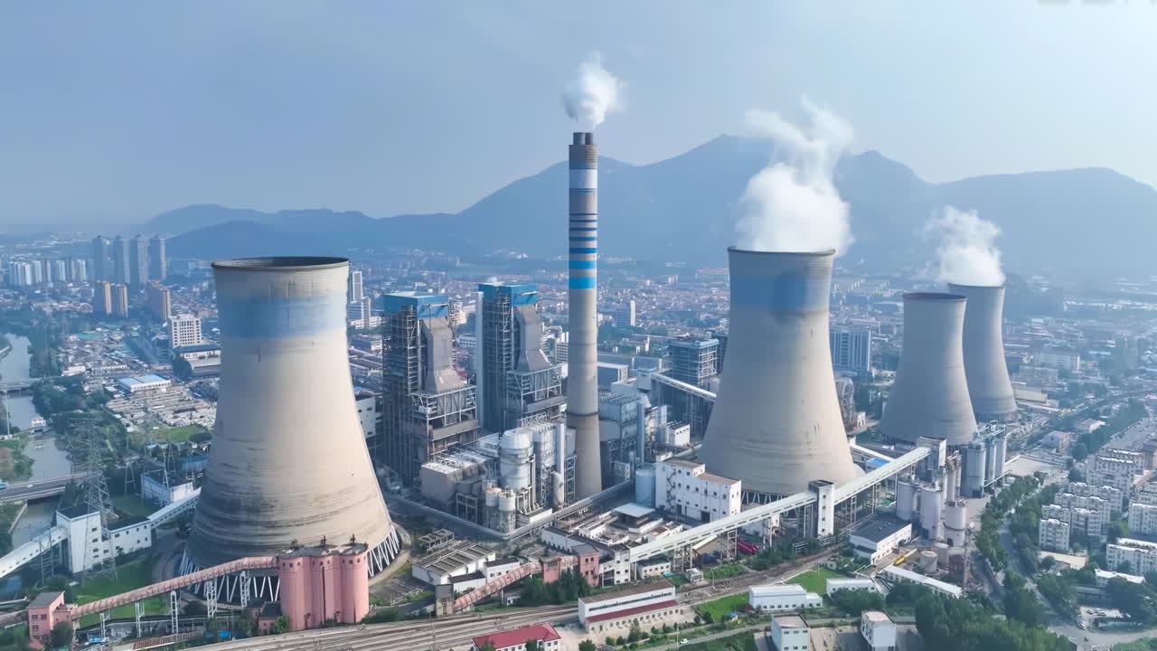 산업 공장 생산 환경 친화적 인 수력 발전소, 지열 녹색 전력 생산 복합 산업 생태 에너지 지속 가능한 에너지 절약 환경