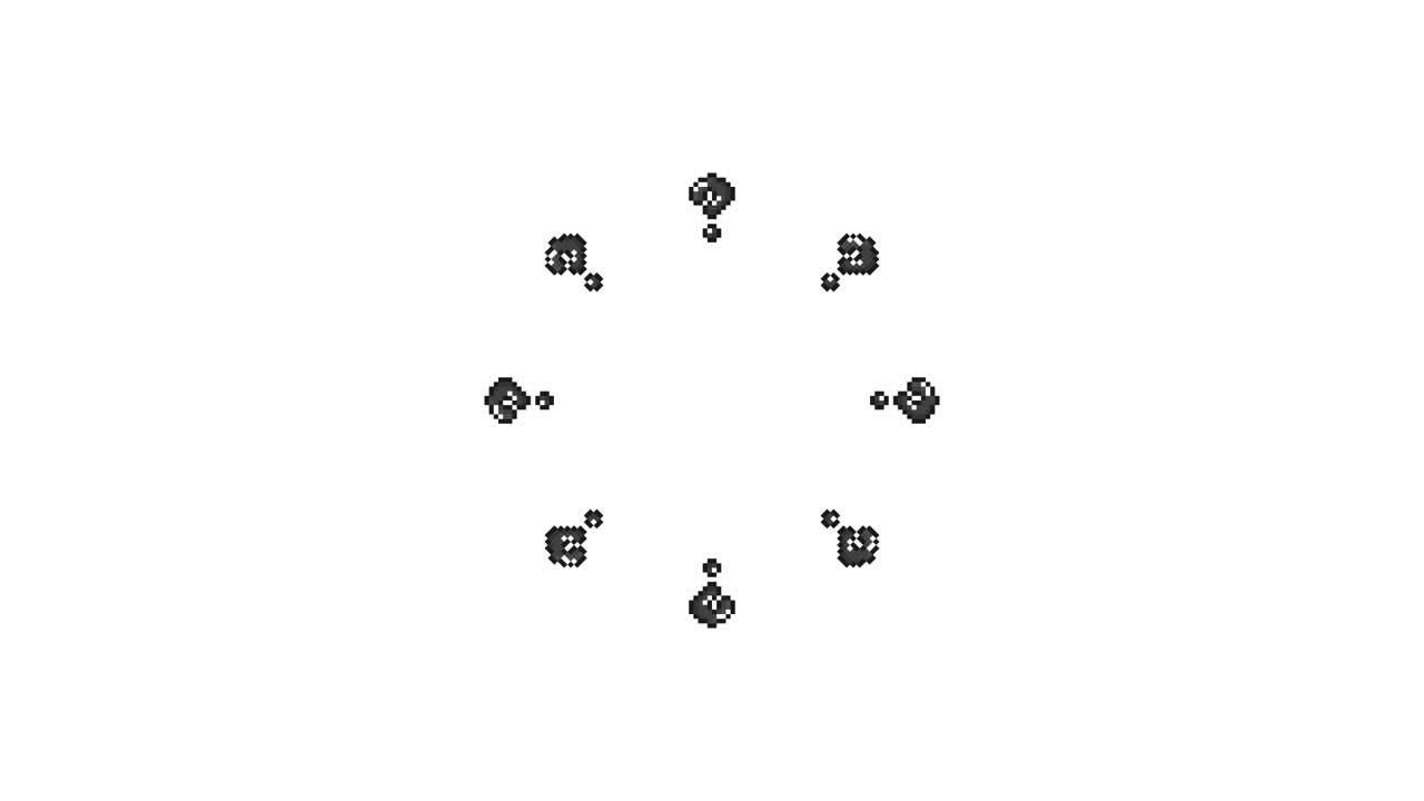 Pixel Art Mini Question mark Spinning Circle Animated Overlay Transparent 30fps (6)