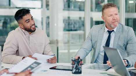 documents, ceo and business people in a meeting