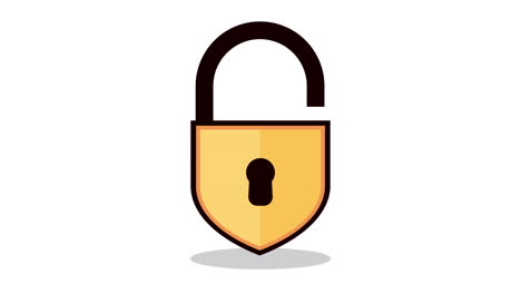 safe secure padlock open animation