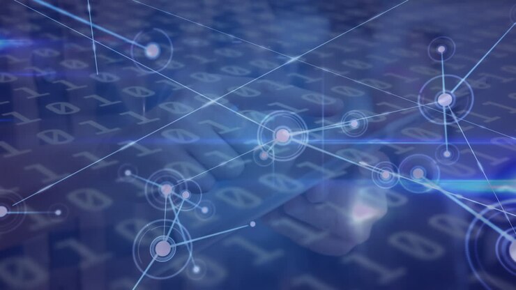 Animation of network of connections with binary coding