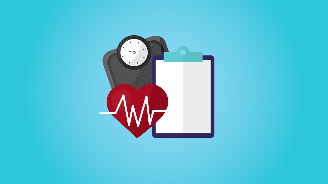 heart cardio life style with checklist and balance