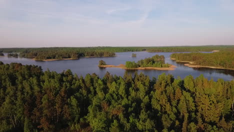 Aerial-of-a-lake-and-forest-in-Sweden