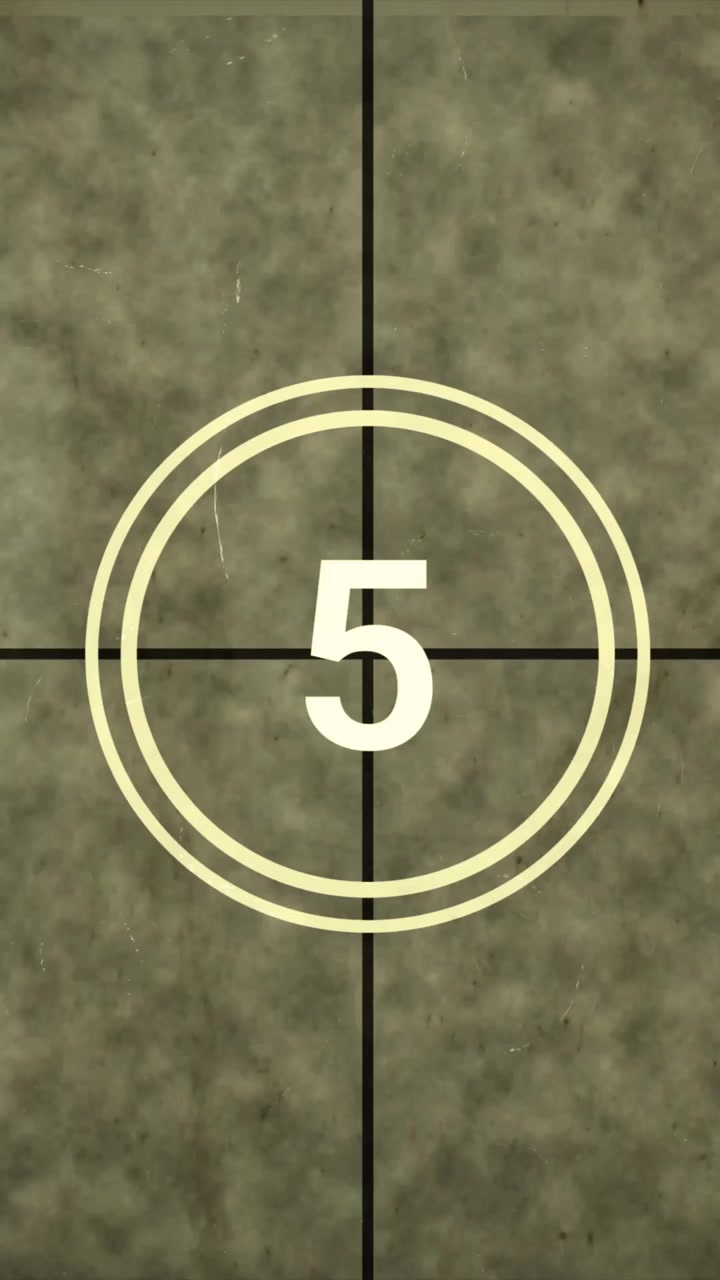Vintage Film Countdown with Sepia Tone and Scratches