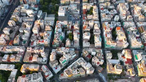 aerial drone shot above a neighborhood in athens greece europe