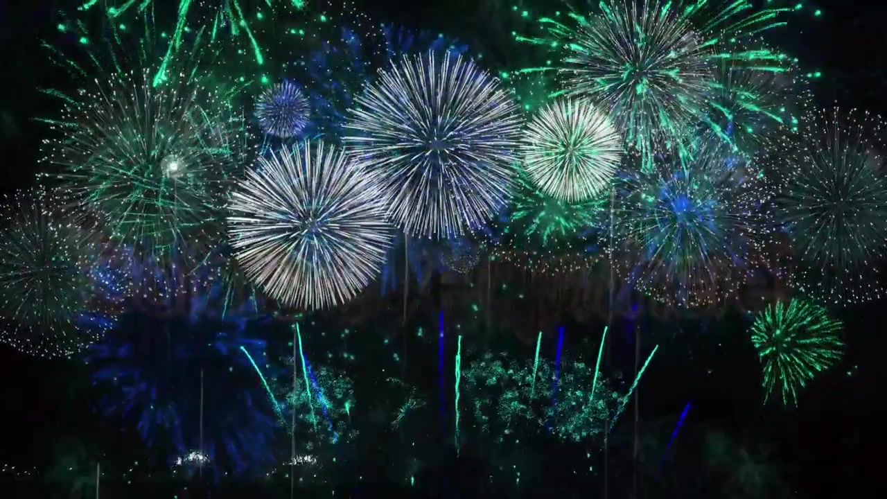 ダイナミックな花火オープニング