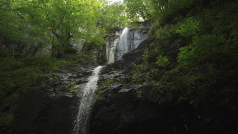 Mountain-waterfall-in-Bulgaria,-Rhodope-Mountains.-Summer