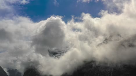 mountain cloud top view landscape. beautiful nature norway natural landscape