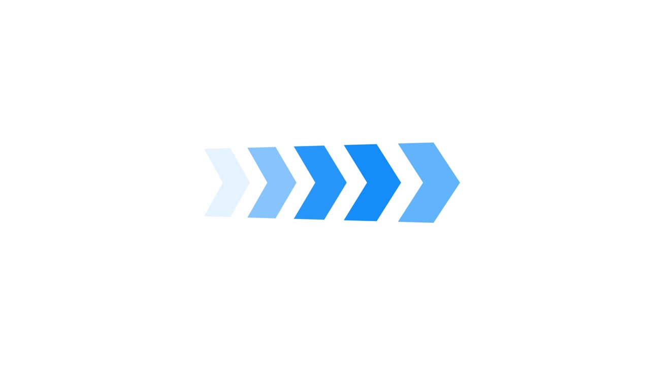 Sky blue arrow icon direction concept animation isolated on white background