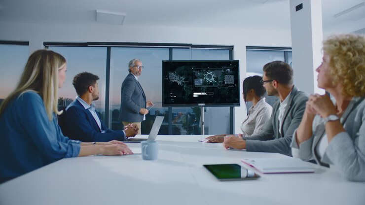 Business Presentation in a Meeting Room