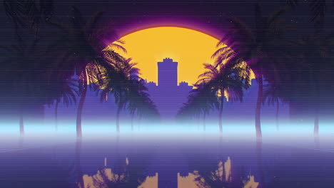 miami vice style retro 80s vhs beach motion video