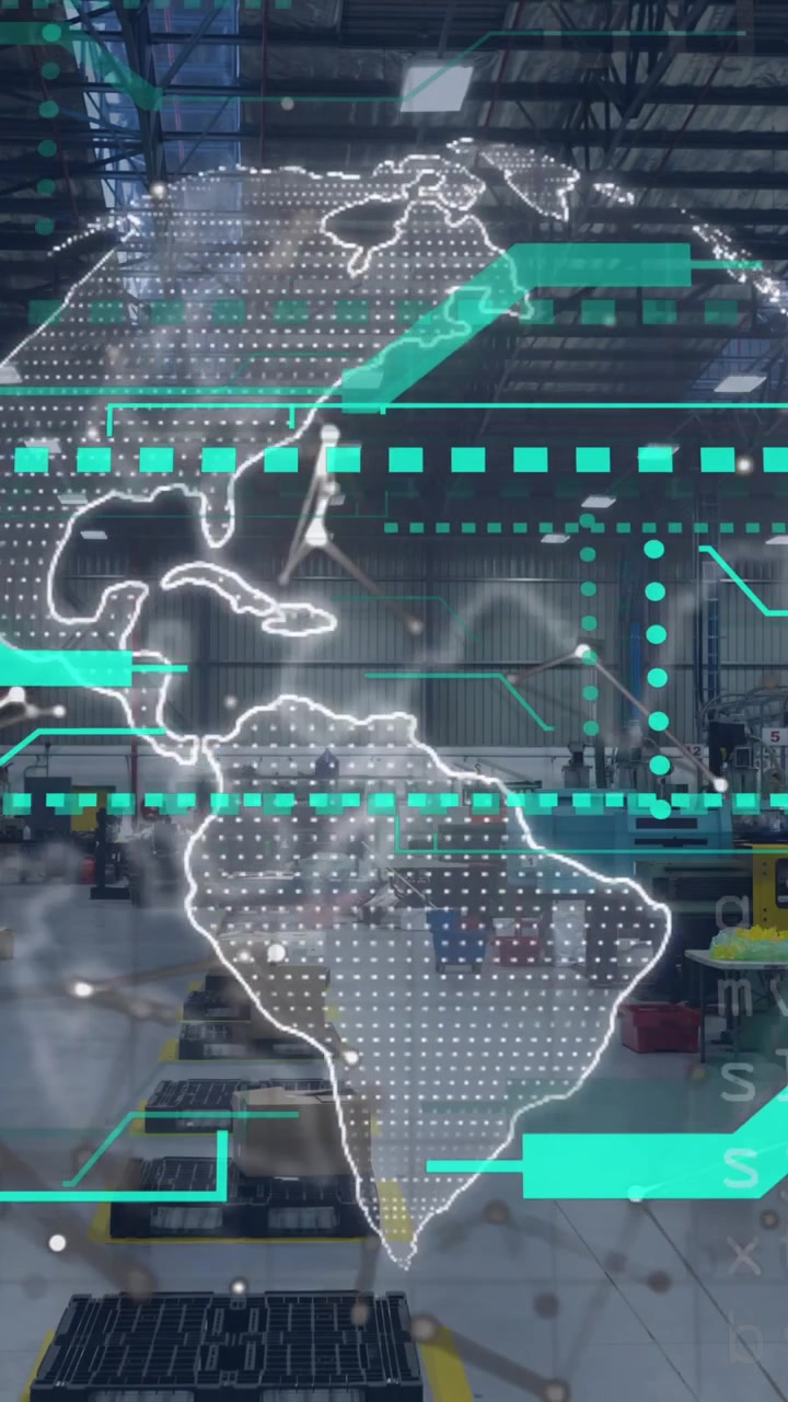 Animation of globe with connections and data processing