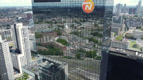 aerial view of skyscrapers in the netherlands