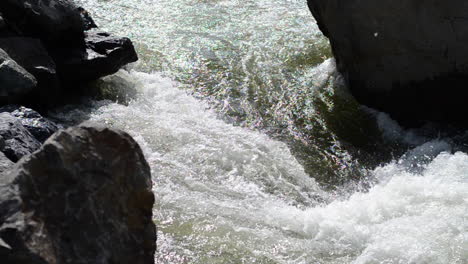 white river water rushing down rocky stream