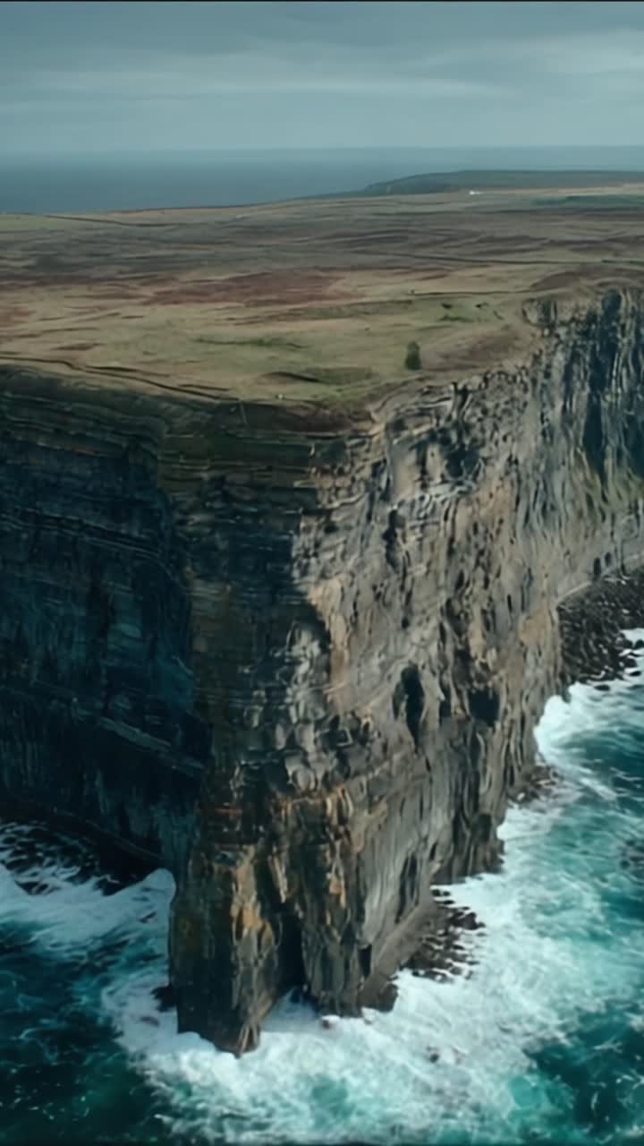 Stunning Cliffs Overlooking the Ocean: A Breathtaking View of Dramatic Coastal Landscapes and Rugged Terrain Captured from an Aerial Perspective