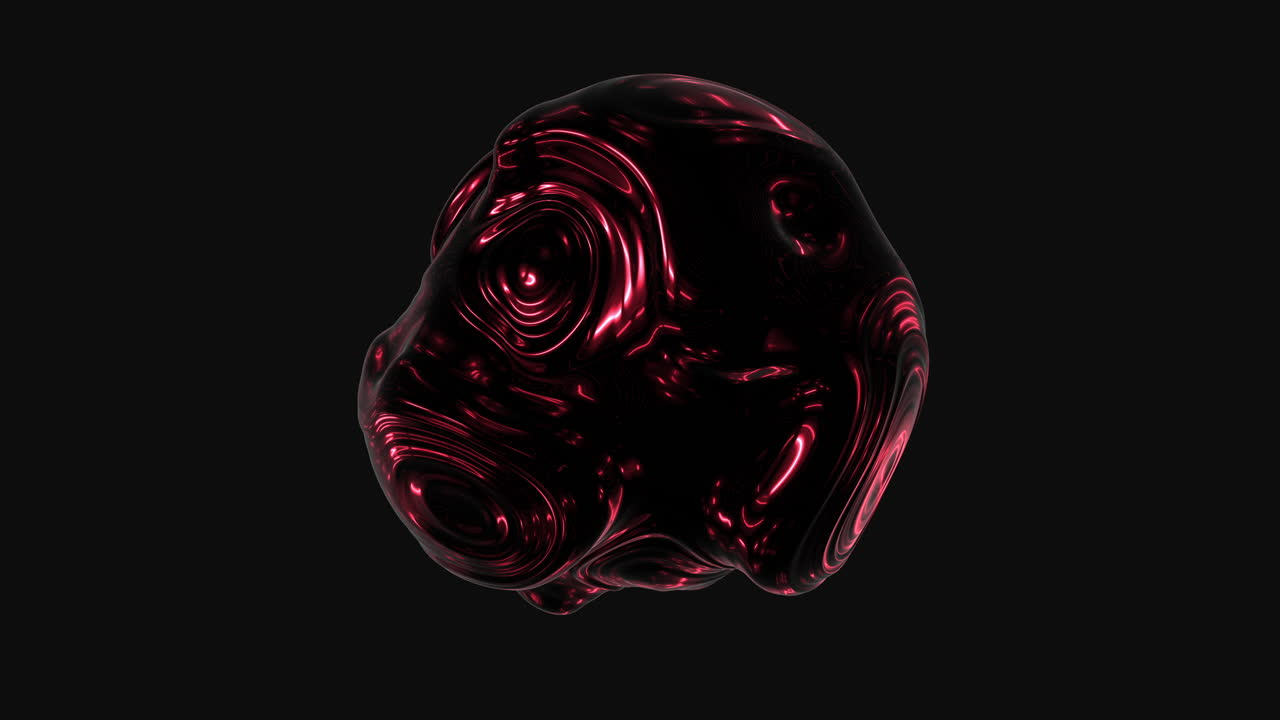 Futuristic and psychedelic black sphere with neon waves 1