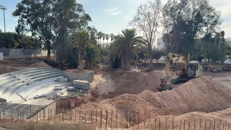 building site agadir morocco excavation ancient amphitheatre reconstruction