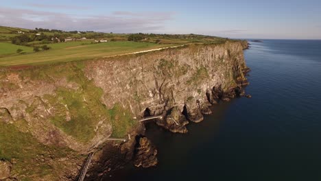 The-Gobbins-is-a-popular-tourist-attraction-at-Islandmagee,-County-Antrim,-Northern-Ireland