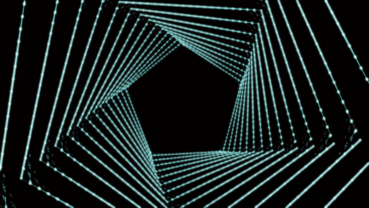 el pentágono giratorio en el fondo negro.