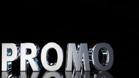 promo 3d text on black background