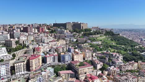 naples skyline at naples in campania italy. highrise buildings scenery. downtown cityscape. naples skyline in campania italy. napoli skyline. district aerial view. italy skyline.