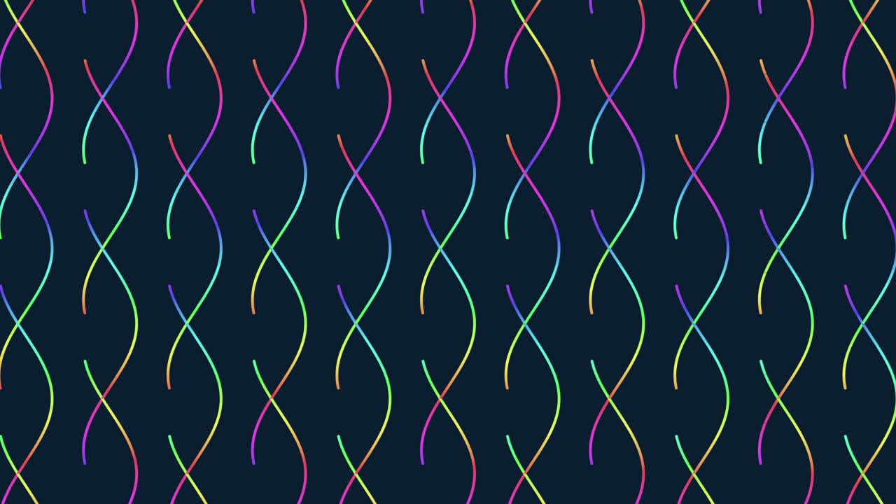 Colorful waves and dots futuristic pattern with neon gradient