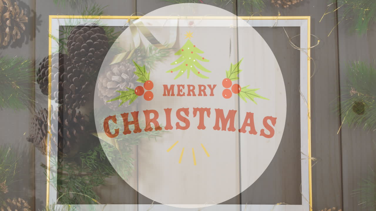animación de felicitaciones de navidad texto sobre decoraciones de navidad