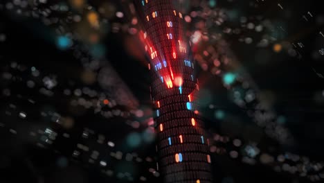 abstract seamless red and blue hacking digital binary code matrix 01 background loop. hacker, dark web, matrix, digital data code in safety security technology concept.