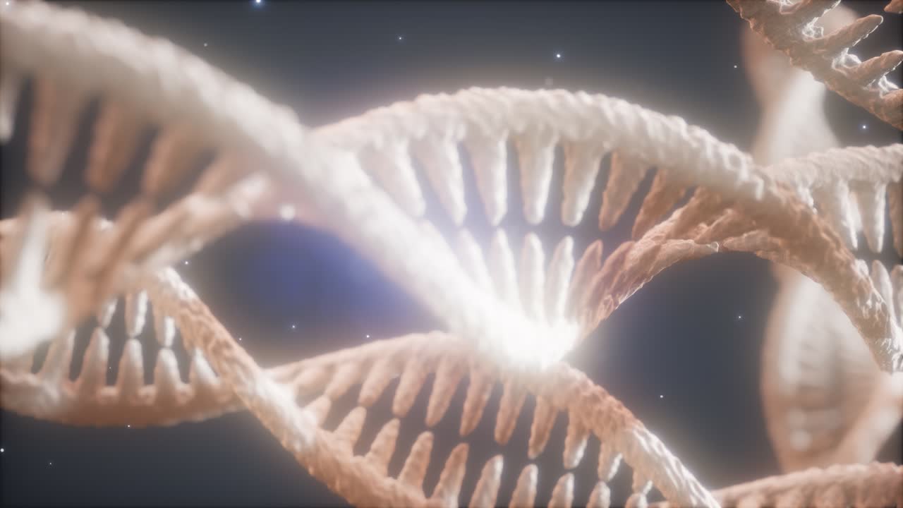 struttura a doppia elica del filo di dna animazione ravvicinata