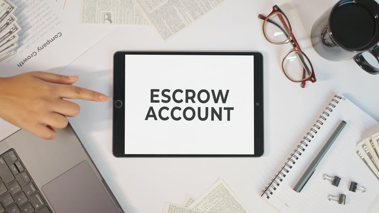 ESCROW ACCOUNT DISPLAYING ON A TABLET SCREEN