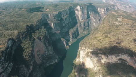 long river revealed massive cliffs of sumidero canyon in chiapas, mexico