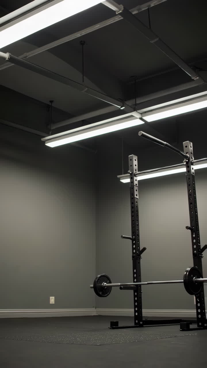 Palestra domestica con power rack e bilanciere