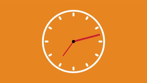 day cycle on clock animation 10 seconds long orange