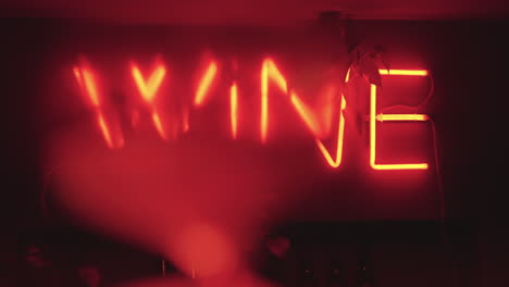 red neon wine sign