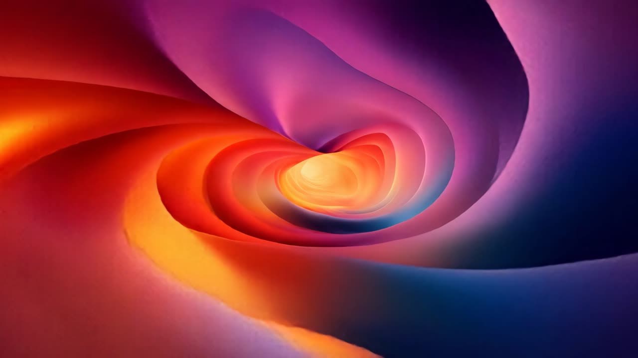 Abstract Colorful Spiral Tunnel