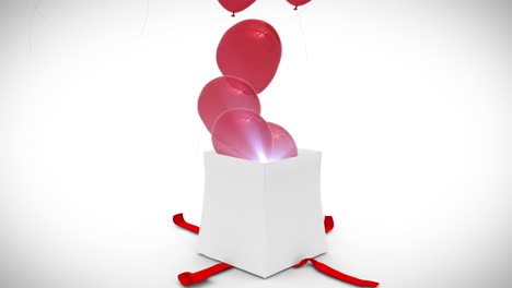 digital animation of birthday gift exploding and revealing balloon