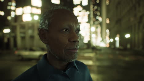 portrait mature african american businessman in city