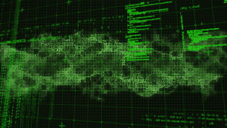 animación del procesamiento de datos sobre la cadena de adn