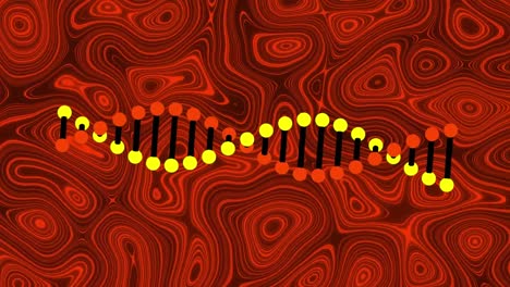 Animation-of-dna-strand-over-liquid-background