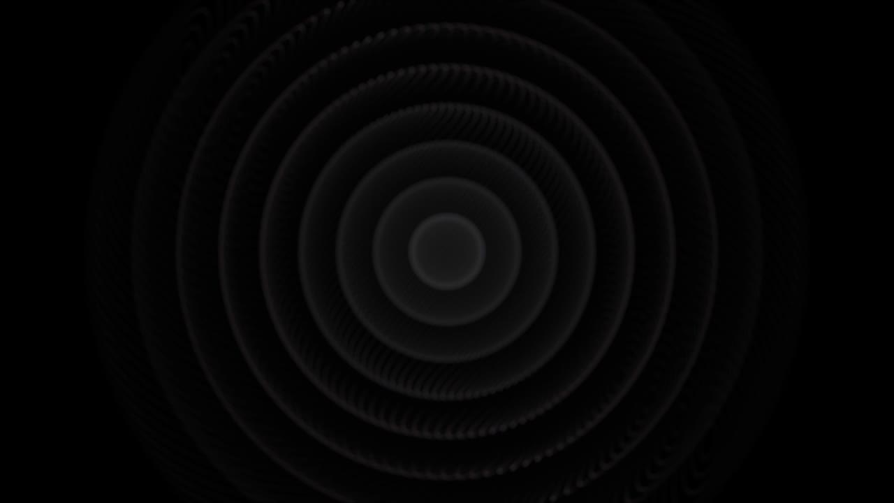 círculos intermitentes de luz pulsando y cambiando de color en fondo negro, bucle sin costuras. animación. efecto óptico, con anillos de ampliación de luz de neón blanco