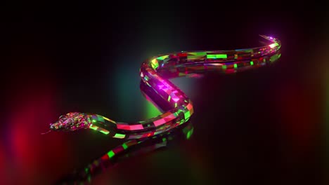 serpiente poligonal brillante de las gemas