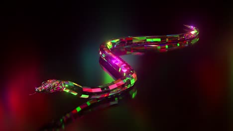 glowing polygonal snake of gems