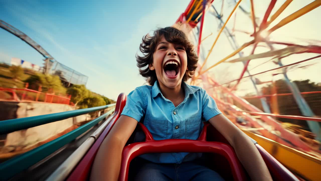 Concetto di video dinamico di gioia ed emozione, che cattura un primo piano, un'inquadratura grandangolare di una persona